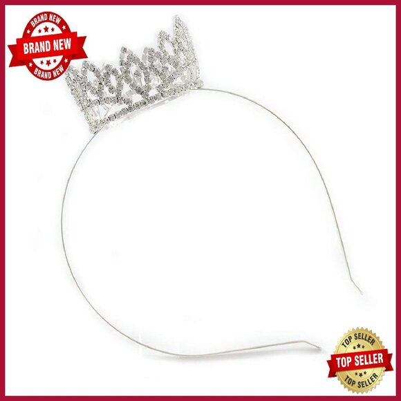 Full Round Clear Crystal Bridal Tiara Headband Rhinestone Crown Wedding Prom main image 7